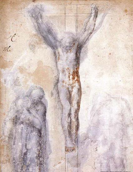 Michelangelo Buonarroti Christ Crucified between the Virgin and Nicodemus Sweden oil painting art